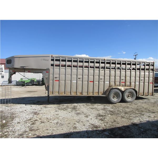 1999 Titan Gooseneck Stock Trailer- 20' X 7'- 7.5' Nose- Spare- Mats- Escape Door