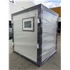 Image 2 : NEW BASTON 93"H X 86"W X 75"D PORTABLE TOILET / BATHHOUSE WITH SINK, TOILET, SHOWER, WINDOW FAN &