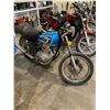 Image 2 : 1975 HONDA MOTORCYCLE, RED (PAINTED BLUE), GAS, VIN#CB3602400684ODO READS 91,776 MILES (TMU), *MUST 