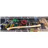 Image 1 : TOOL POUCH, AXE, LOCK SET, GARDENING TOOLS, FLASHLIGHT WITH BATTERY