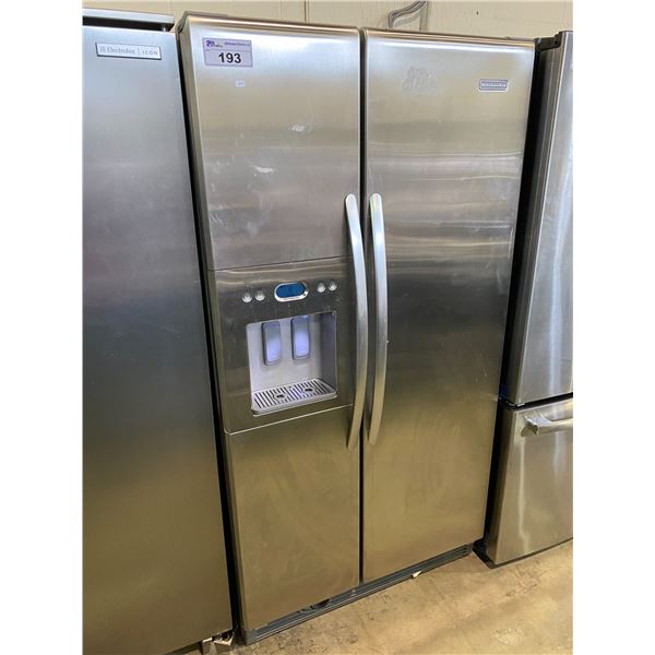 KITCHENAID STAINLESS STEEL FRIDGE /W WATER & ICE DISPENSER MODEL KSRS25RVMS02