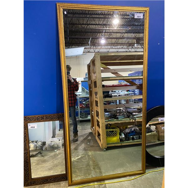 LARGE FRAMED MIRROR 85.5 X 42"