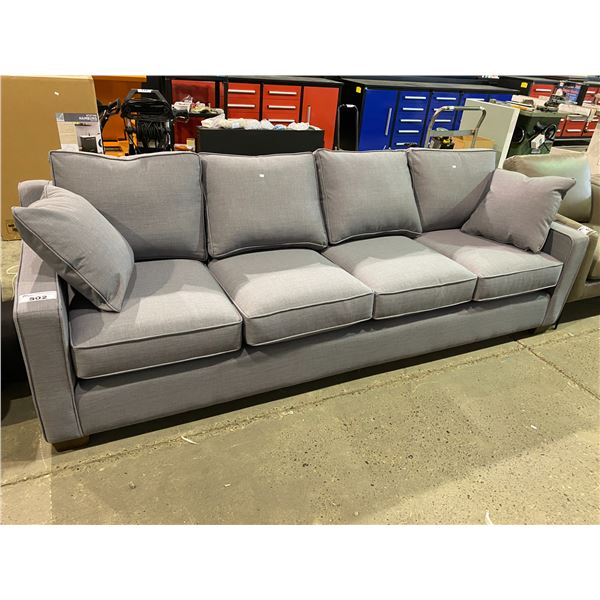 GREY 4 SEATER SOFA WITH THROW PILLOWS