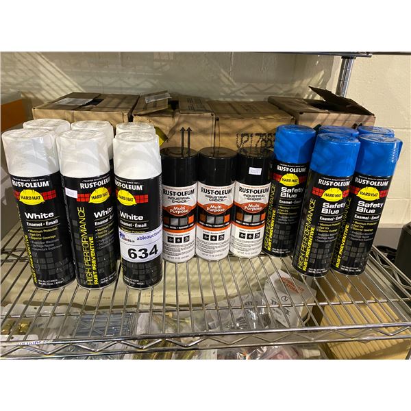 RUST-OLEUM SAFETY BLUE PAINT, RUST-OLEUM MULTI PURPOSE BLACK SPRAY PAINT, RUST-OLEUM WHITE SPRAY