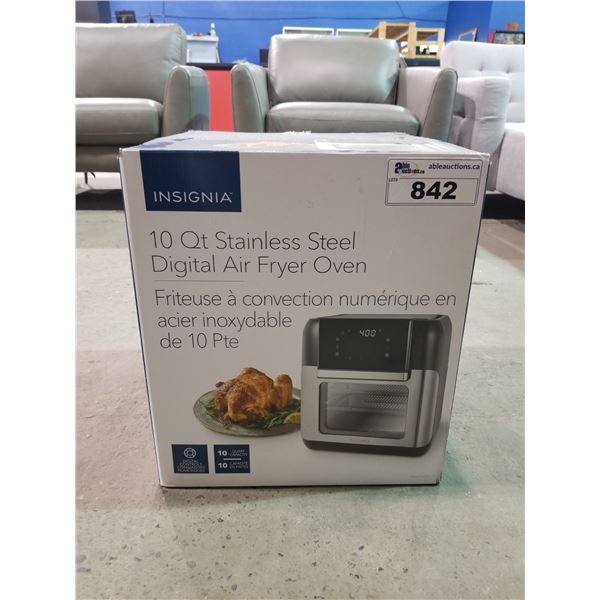 INSIGNIA 10QT STAINLESS STEEL DIGITAL AIR FRYER OVEN