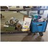 Image 1 : BIN OF VENDING MACHINE PARTS, DUCT FAN, 2 SMALL MOTORS & MORE