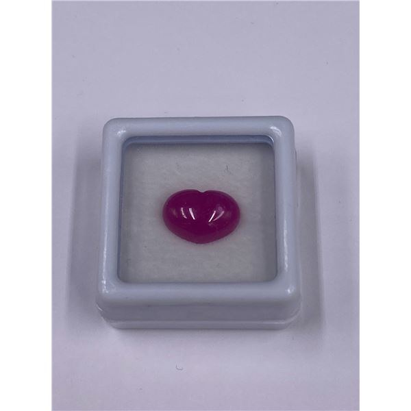 LOVELY NATURAL RUBY 5.75CT, 12.1 X 8.4 X 5MM, DARK PINKISH RED COLOUR, HEART CABOCHON, CLARITY