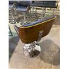 Image 2 : ADJUSTABLE + SWIVEL VIENNA BLACK LEATHER BAR STOOL