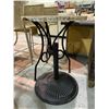 Image 2 : PATIO TABLE WITH VISIBLE DAMAGE & HEAVY METAL UMBRELLA BASE HOLDER