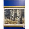 Image 2 : FRAMED ROBERT BATEMAN PRINT "TOTEMS SAND BLACK BEAR"