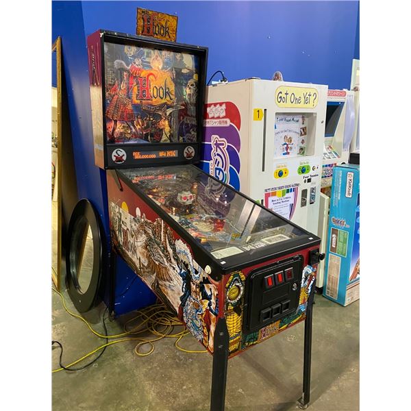 HOOK DATA EAST PINBALL MACHINE, FLIPPERS NOT STRONG