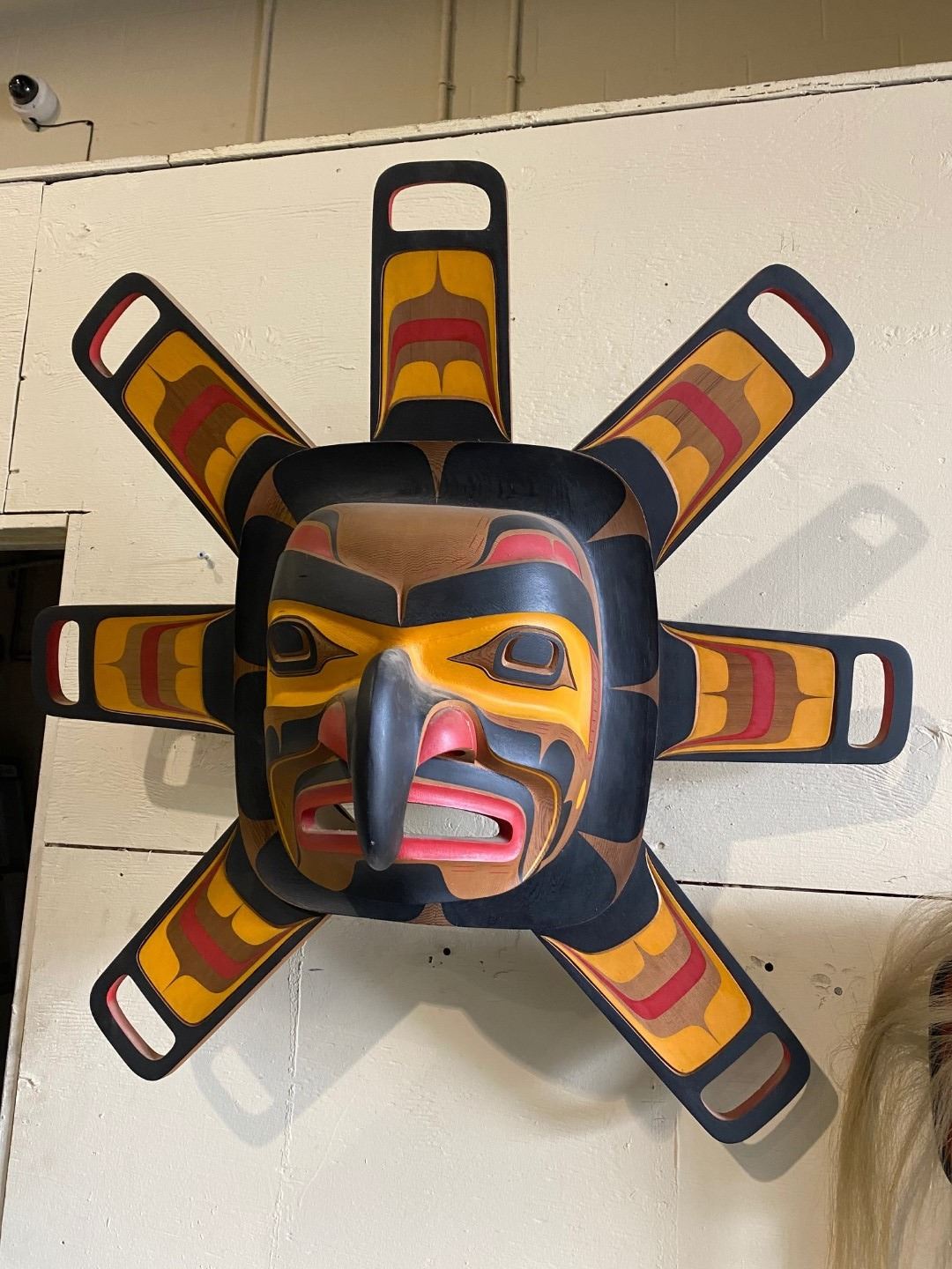 WEST COAST FIRST NATION SUN MASK KWAG-UILTH CARVED AND PAINTED BY JAY ...