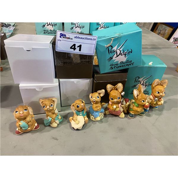 7 ASSORTED PEN DELFIN FIGURES