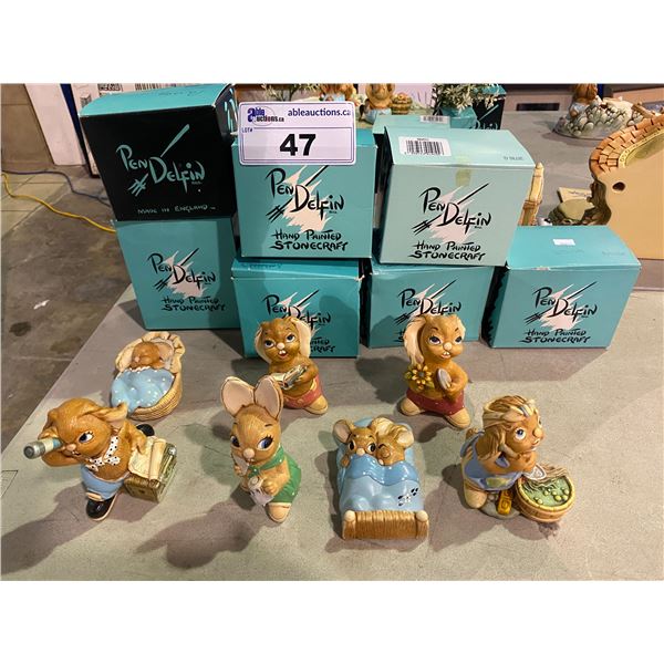 7 ASSORTED PEN DELFIN FIGURES