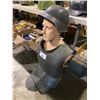Image 1 : MANNEQUIN WITH BREAST PLATE ARMOR FOR MACHINE GUNNER AND VINTAGE MILITARY HELMET