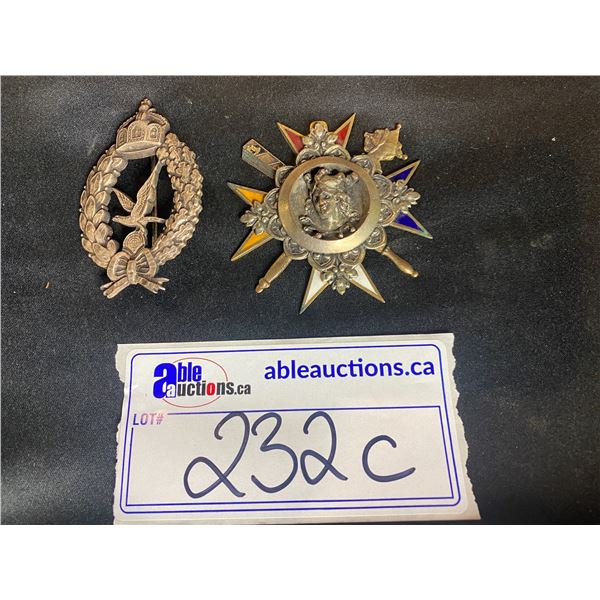 WW1 GERMAN AIR GUNNER BADGE & UNKNOWN ORIGIN MEDAL