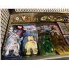Image 2 : TY BEANIE BABIES, 4 PYREX BEAKERS, HAND PUMP, CALCULATOR, SMALL FIGURINES, PINS & ROYAL DOULTON