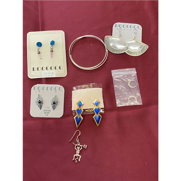 Bag of assorted costume jewelry (some silver)