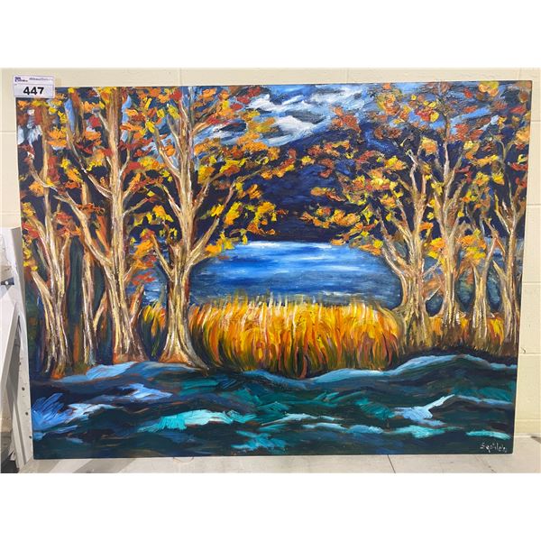 ORIGINAL OIL ON CANVAS PAINTING SIGNED BY LOCAL ARTIST TITLED ``ALGONQUIN`` 36