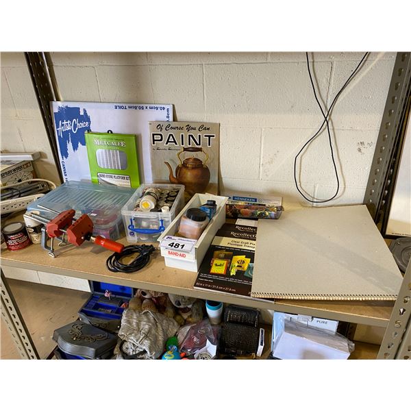 ASSORTED ART SUPPLIES, BLANK CANVAS', PAINT, & MORE