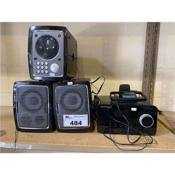 SCANSONIC AUDIO PLAYER & PHILIPS DISC PLAYER WITH 2 SPEAKERS