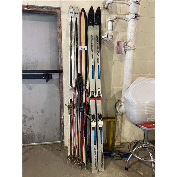 LARGE COLLECTION OF SKIS & SKI POLES