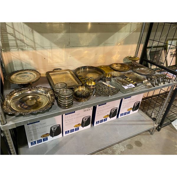 ASSORTED SILVER PLATED ITEMS & DISHWARE