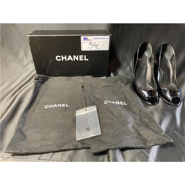 CHANEL SIZE 36 1/2 WITH BOX & DUST BAG HIGH HEELS
