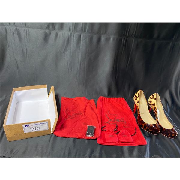 CHRISTIAN LOUBOUTIN SIZE 37 HIGH HEELS WITH DUST BAGS & PARTIAL BOX