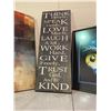 Image 3 : 2 ART PIECES & INSPIRATIONAL SAYING ON BOARD