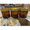 Image 2 : NEW CASE OF 140 AMBER GLASS JARS (180ML) WITH SCREW TOP LIDS