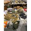 Image 1 : ARMY HELMET, CAMPING SHOVEL, RUBBER TRAINING KNIFE, CAMPING BACKPACK, WW2 BOOK, & MORE