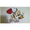 Image 1 : Lot of collectible lapel pins in heart tin
