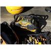Image 2 : DeWalt shop radio with Tray of hole saws and rigid bag with contents