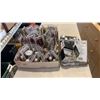 Image 1 : TRAY OF LIGHT BULBS, BULB COVERS AND TRAY OF DOOR KNOBS, LOCKS