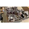 Image 2 : TRAY OF LIGHT BULBS, BULB COVERS AND TRAY OF DOOR KNOBS, LOCKS