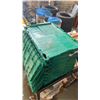 Image 2 : 7 GREEN TOTES WITH BUILT IN LIDS