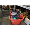 Image 1 : TOTE OF ESTATE GOODS, CORDLESS VACUUM, CAR RADIO, KIDS KARAOKE