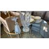 Image 1 : Box of crystal vases, decanters and lamp