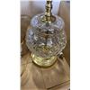 Image 4 : Box of crystal vases, decanters and lamp