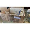 Image 1 : Box of art glass vase, nacho bowl set and porcelain tray