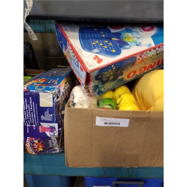 2 BOXES OF STRESS BALLS, VEHICLE CLEANING SPRAYS