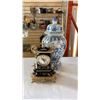 Image 1 : Eastern vase and porcelain mantle clock