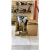 Image 1 : MIKASA CRYSTAL VASE, PAINTED EGG, CRYSTAL BASKET AND BRASS HORSE BOOKENDS