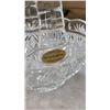 Image 8 : MIKASA CRYSTAL VASE, PAINTED EGG, CRYSTAL BASKET AND BRASS HORSE BOOKENDS