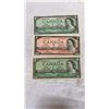 Image 2 : 3 CANADIAN 1954 BILLS - TWO 1 DOLLAR ONE 2 DOLLAR BILL