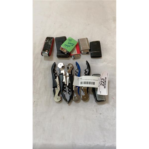 LOT OF LIGHTERS AND BOTTLE OPENERS