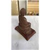 Image 17 : BRASS JESTER FACE AND PLATE, WOOD CARVED FIGURES AND SPOON