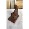Image 18 : BRASS JESTER FACE AND PLATE, WOOD CARVED FIGURES AND SPOON