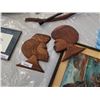 Image 2 : 2 WOOD CARVINGS AND LANDSCAPE PAINTING